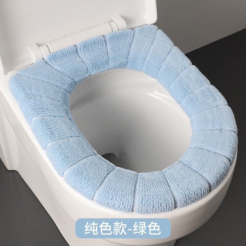 Universal Toilet Seat Cushion Thick Plush O-shaped Toilet Seat Toilet Cover With Handle Nordic Bathroom Accessories