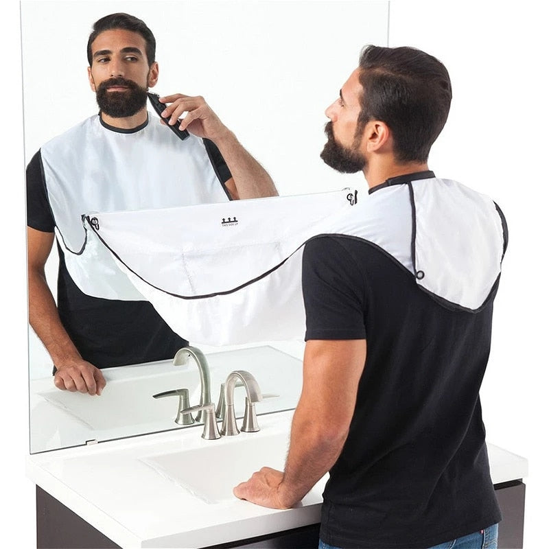 Chic Man Beard Apron Shaving Apron Care Clean Hair Adult Bib Face Shaved Holder Cleaning Hairdresser Organizer Gift for Man