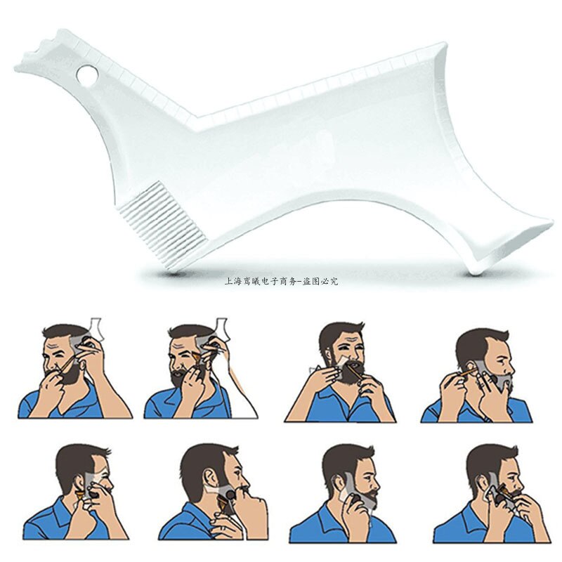 2pcs Men's Beard Shaping Styling Template Comb Transparent Beards Combs Beauty Tools for Hair Beard Trim Templates Hairstyles