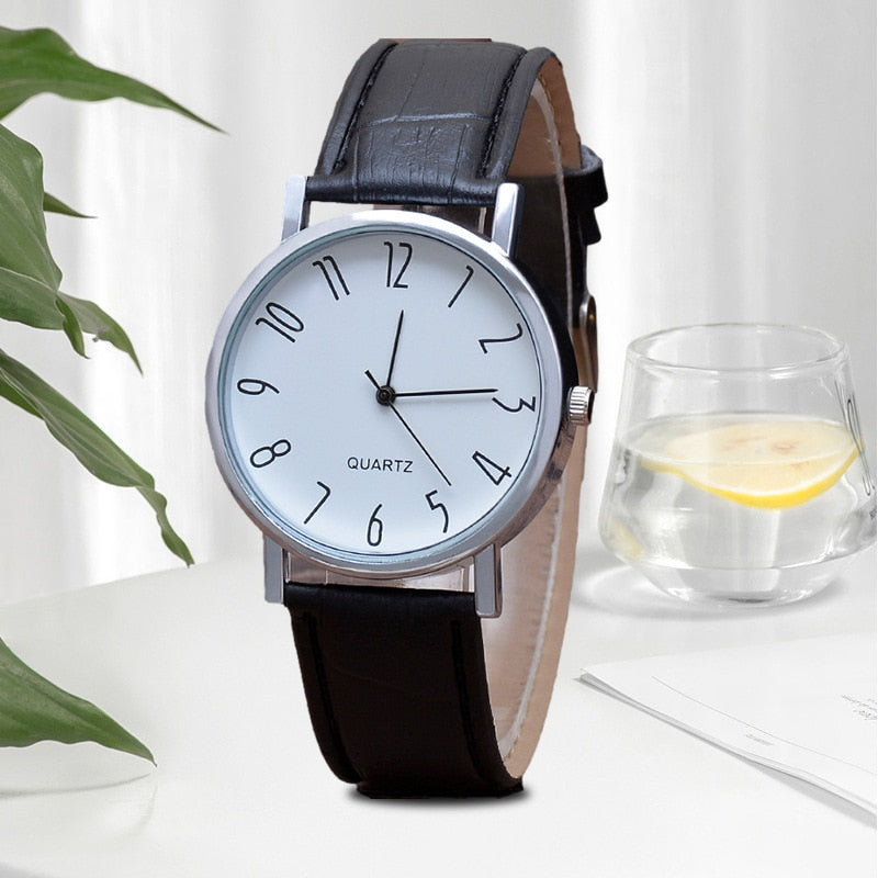 High-end temperament men's watch quartz watch blue glass strap watch unisex couple white business scene