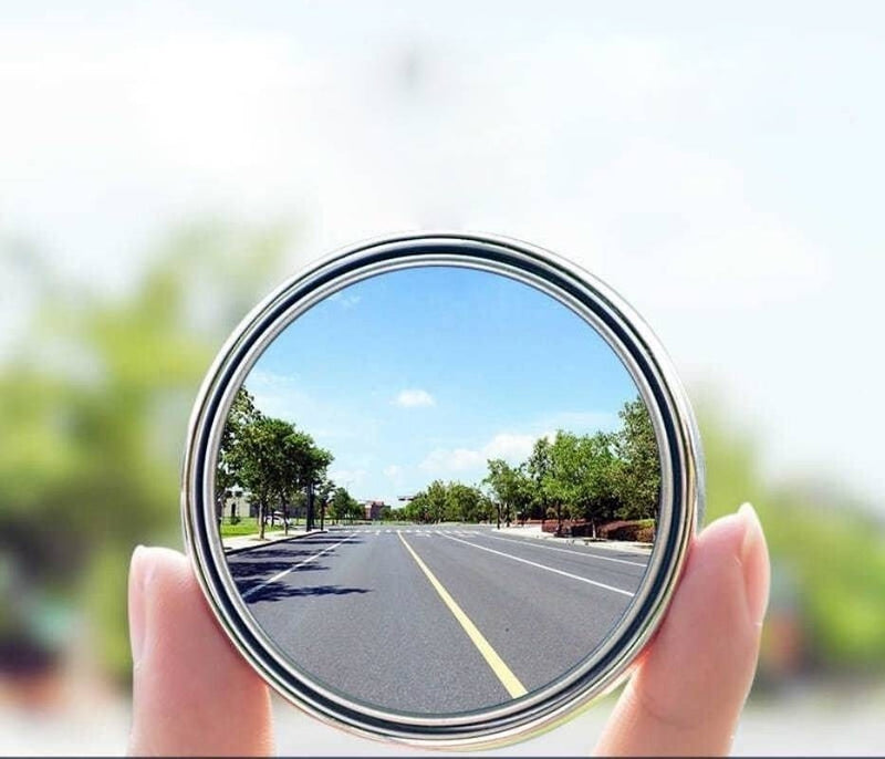 New 2pcs convex mounted auxiliary rear-view mirror 360 degree rotation wide-angle round frame blind spot rear-view mirror