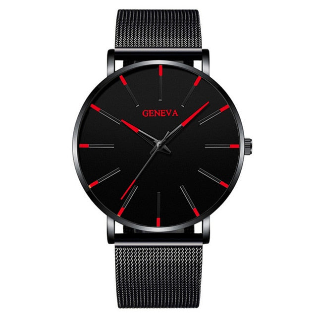 2022 Minimalist Men's Fashion Ultra Thin Watches Simple Men Business Stainless Steel Mesh Belt Quartz Watch relogio masculino